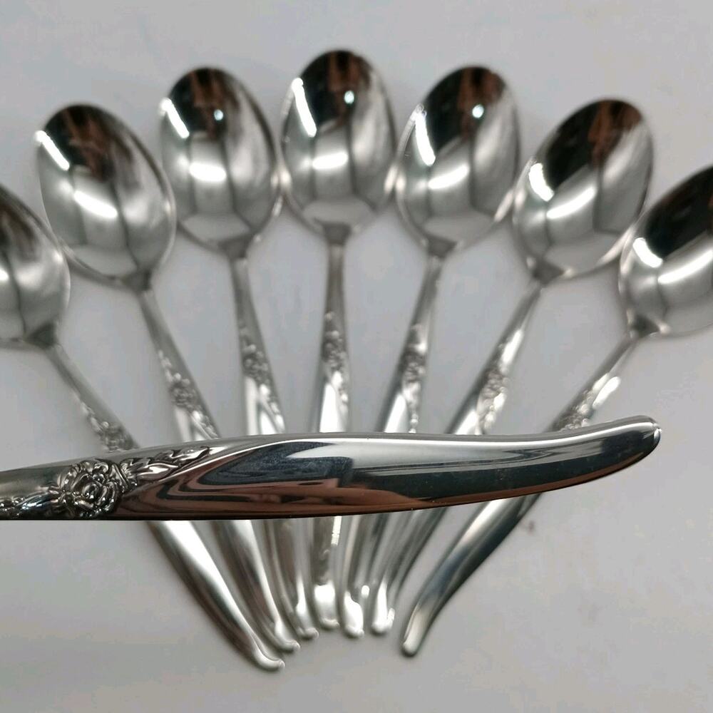 8X Tbsp Oneida LA ROSE Table Spoons Rogers Premier Stainless